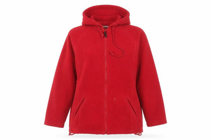 St Bernard Women's Red Fleece Hooded Zip Jacket Size 14-16