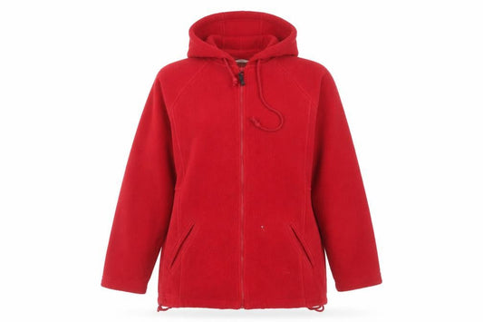 St. Bernard Women's Red Fleece Hooded Zip Jacket Size 14-16