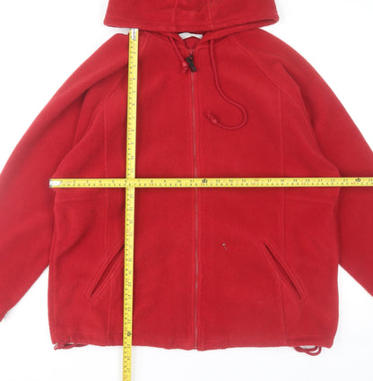 St. Bernard Women's Red Fleece Hooded Zip Jacket Size 14-16