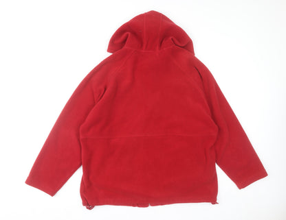 St. Bernard Women's Red Fleece Hooded Zip Jacket Size 14-16