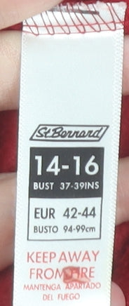 St. Bernard Women's Red Fleece Hooded Zip Jacket Size 14-16