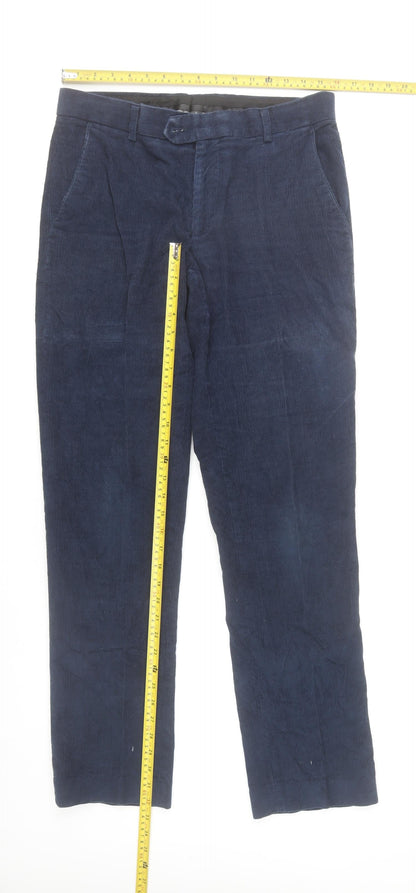 Stefano Conti Men's Blue Corduroy Chino Trousers Size 34 Regular