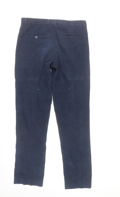 Stefano Conti Men's Blue Corduroy Chino Trousers Size 34 Regular