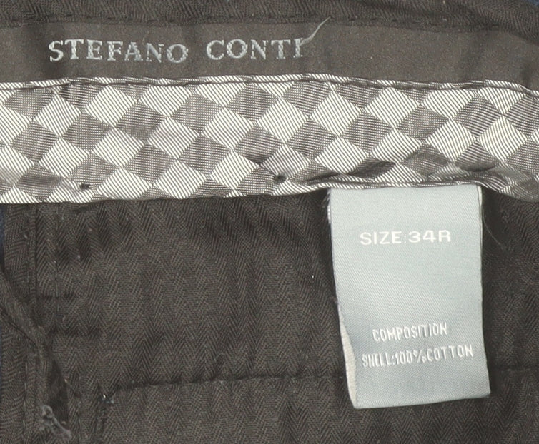 Stefano Conti Men's Blue Corduroy Chino Trousers Size 34 Regular
