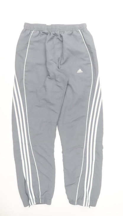 adidas Men Grey Regular Fit Lightweight Joggers with Ankle Zips