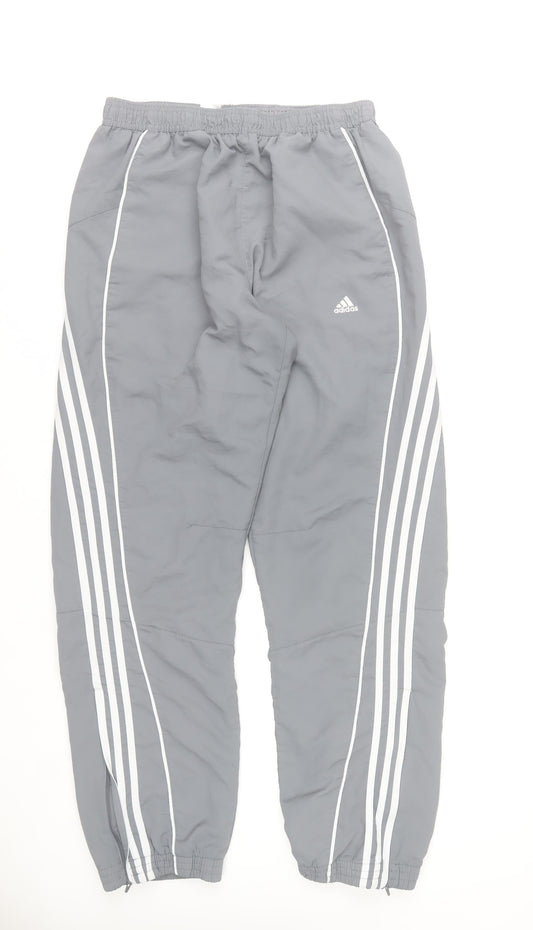 adidas Men Grey Regular Fit Lightweight Joggers with Ankle Zips