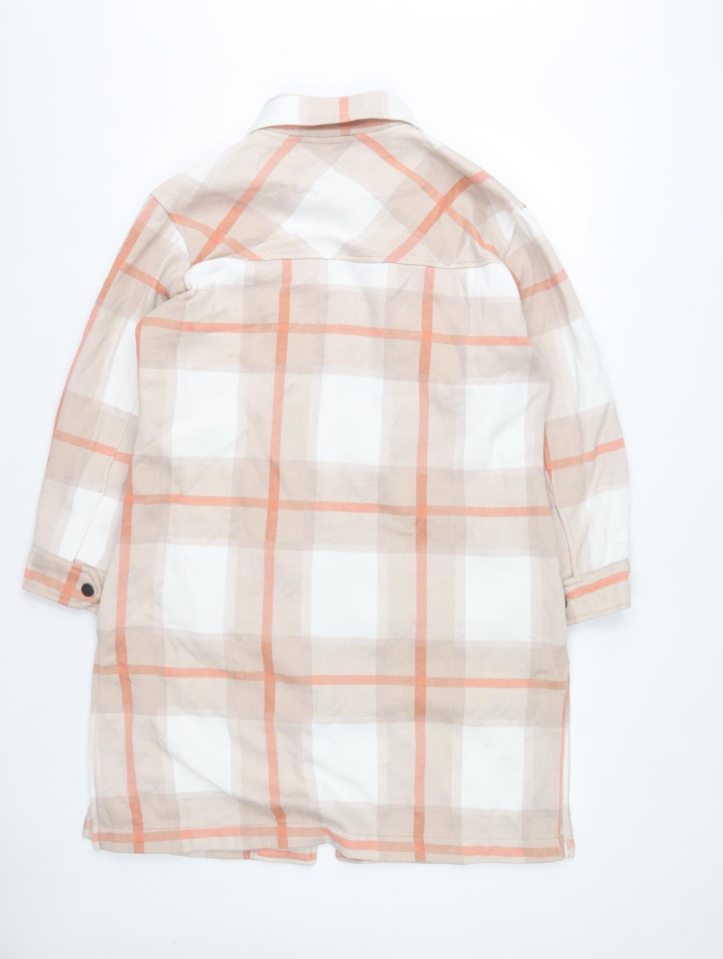 Rising Womens Beige Checked Mid-Length Coatigan Size M