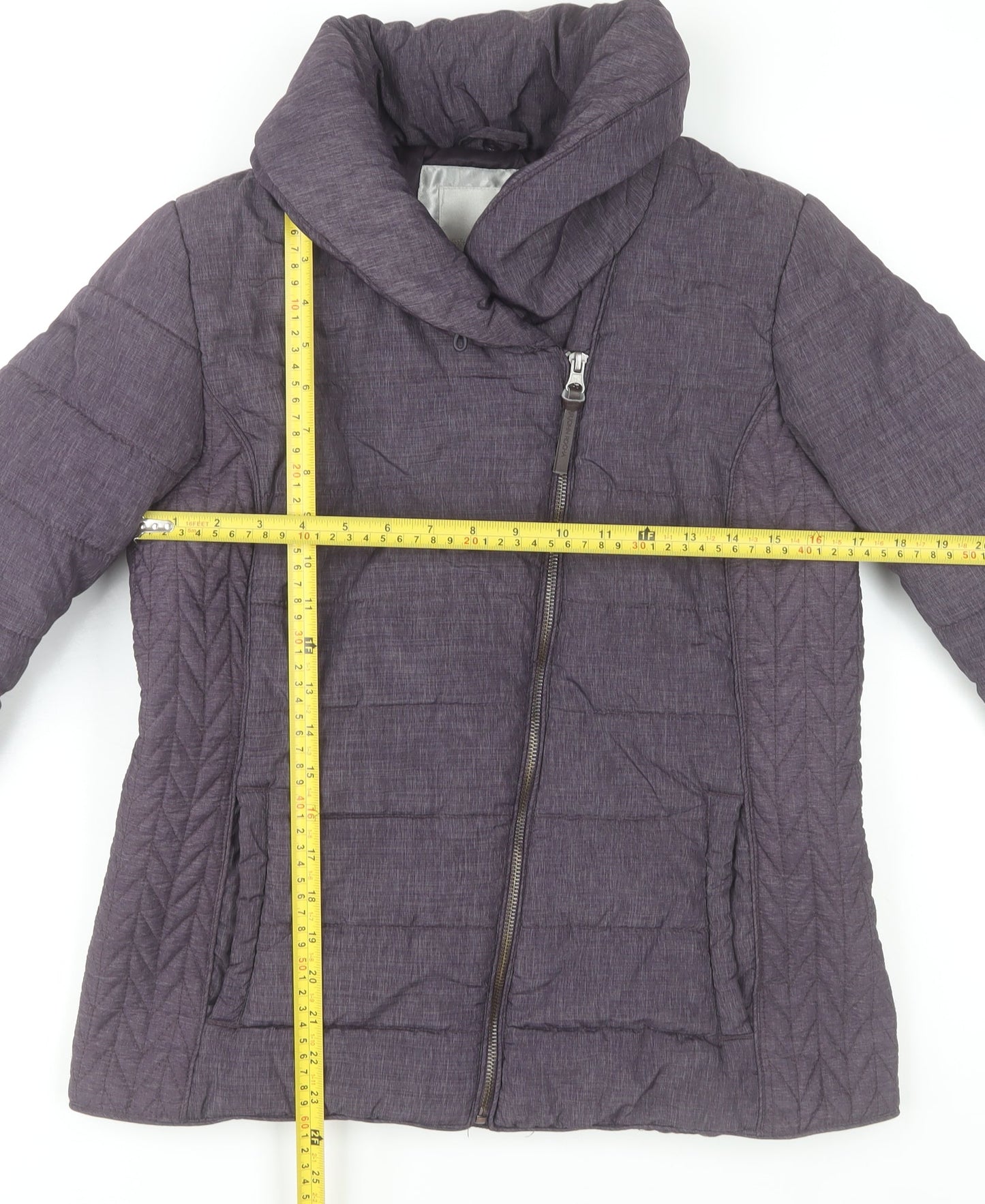 John Rocha Womens Purple Puffer Jacket Size 12 Winter Zip Coat