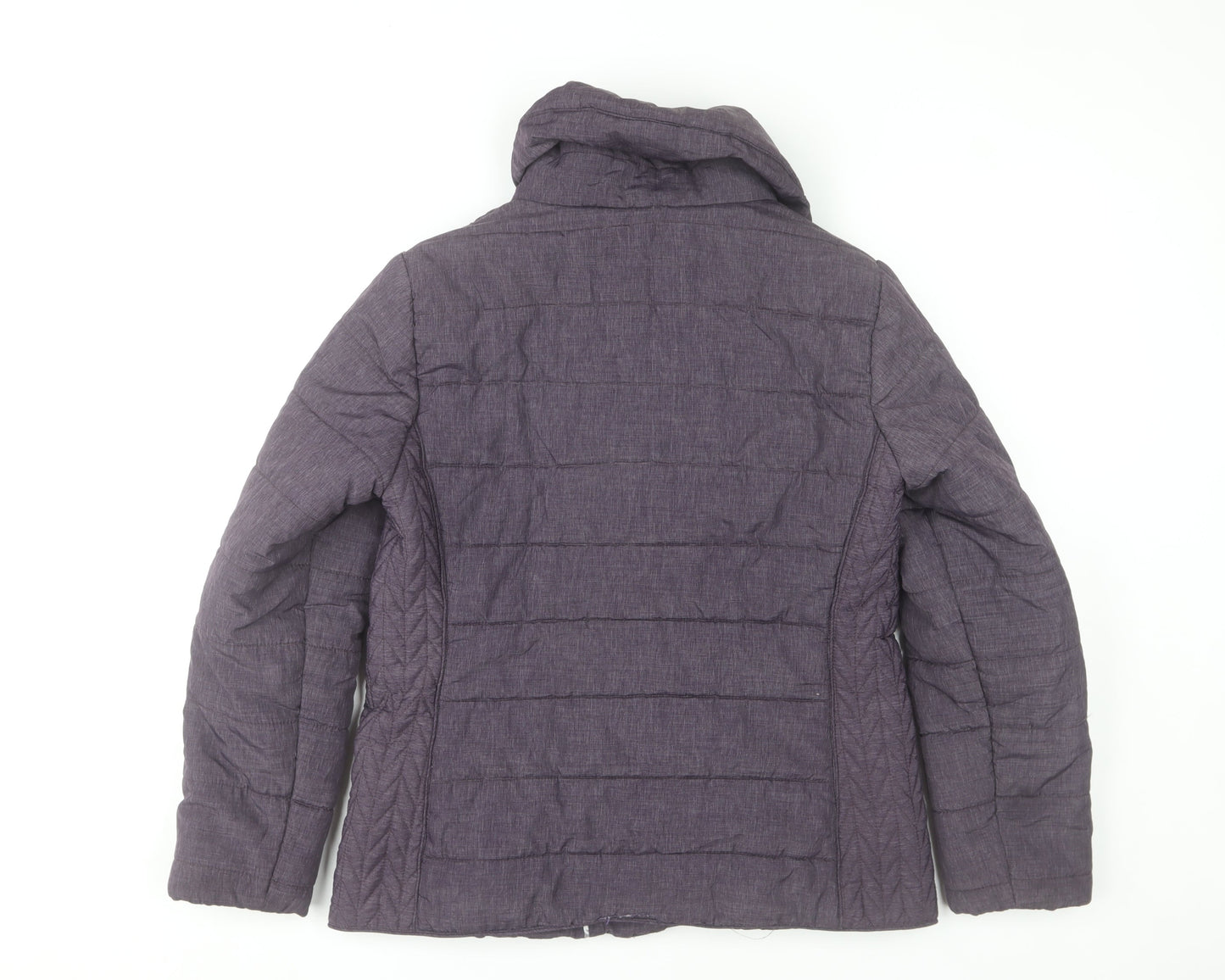 John Rocha Womens Purple Puffer Jacket Size 12 Winter Zip Coat