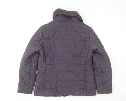 John Rocha Womens Purple Puffer Jacket Size 12 Winter Zip Coat
