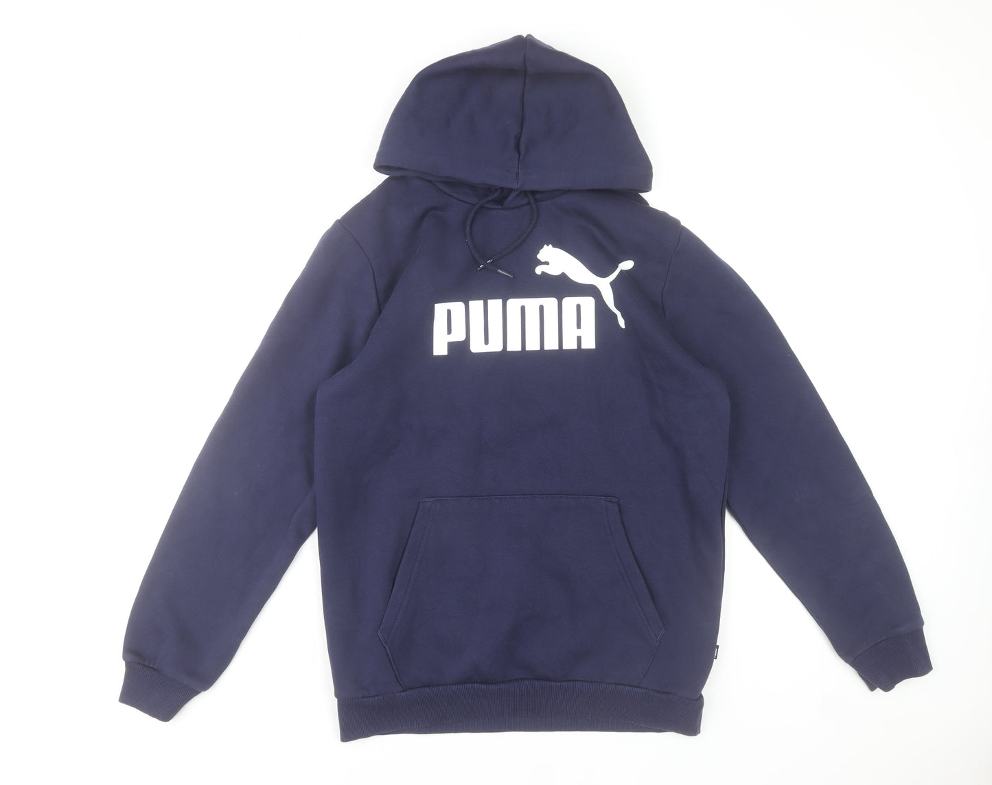 Puma Women's Navy Pullover Hoodie Small Cotton Blend Logo Sweatshirt
