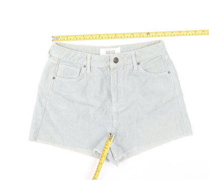BDG Women Blue High Rise Cut-Off Corduroy Shorts Size 10