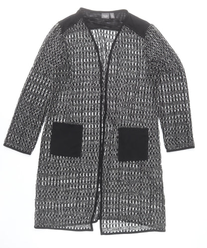 Chico’s Women’s Black Open-Knit Long Cardigan Size 16