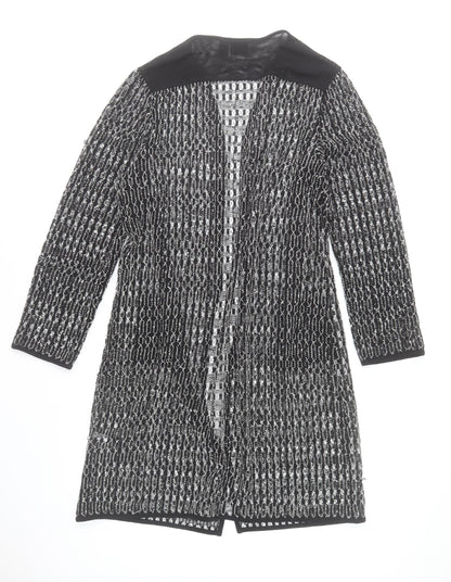Chico’s Women’s Black Open-Knit Long Cardigan Size 16