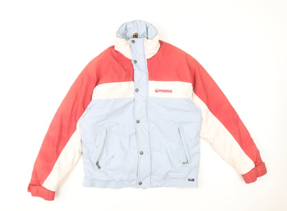 Phoenix Women's Blue Red Ski Puffer Jacket S Winter Retro Outdoor
