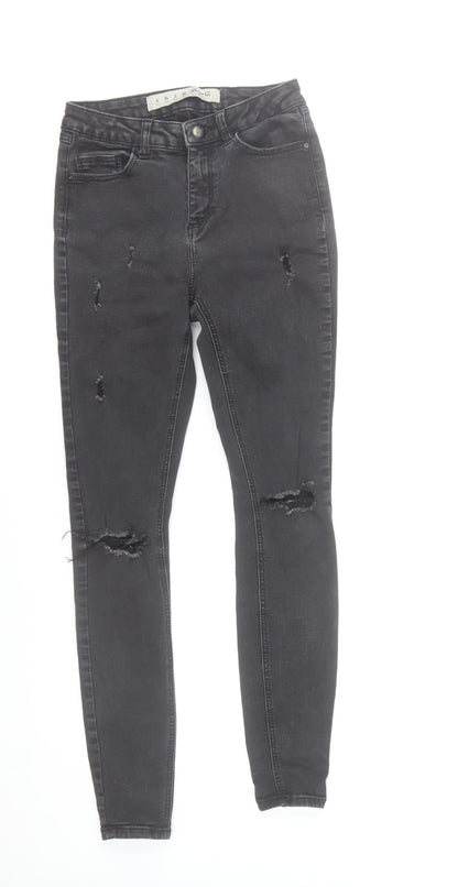 Denim Co. Womens Black Skinny Distressed Jeans Size 6 Slim Fit