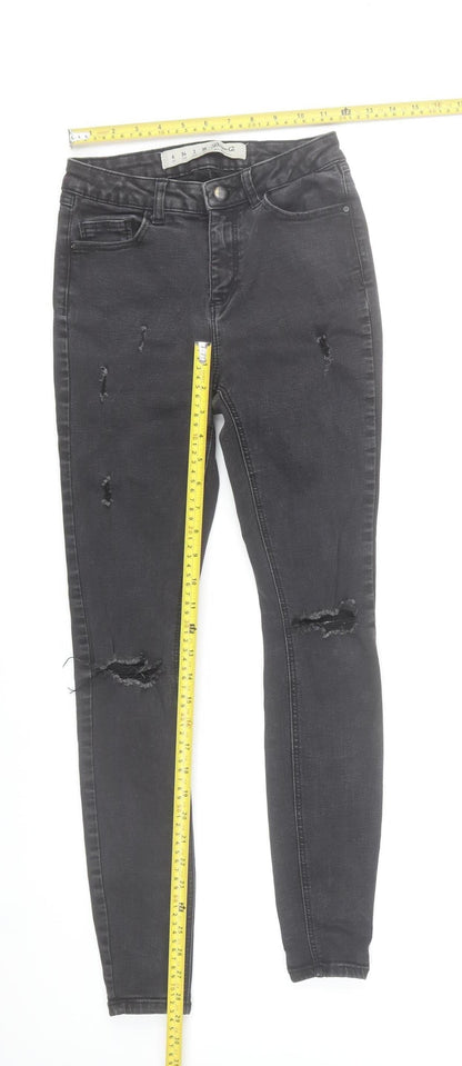 Denim Co. Womens Black Skinny Distressed Jeans Size 6 Slim Fit