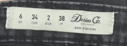 Denim Co. Womens Black Skinny Distressed Jeans Size 6 Slim Fit