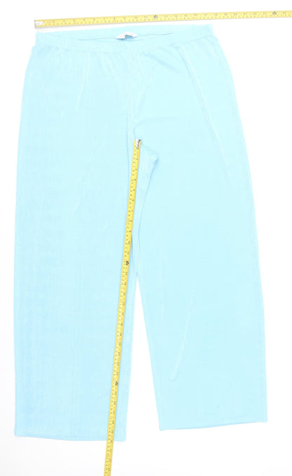 Heather Valley Women’s Blue Velour Stretch Trousers Size 20-22