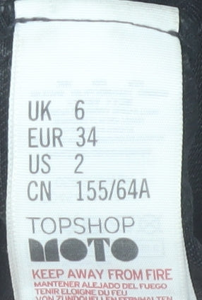 Topshop Women Black Denim A-Line Mini Skirt Size 6