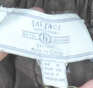 Fat Face Women Brown Lyocell Jogger Trousers Size 8 Elastic Waist