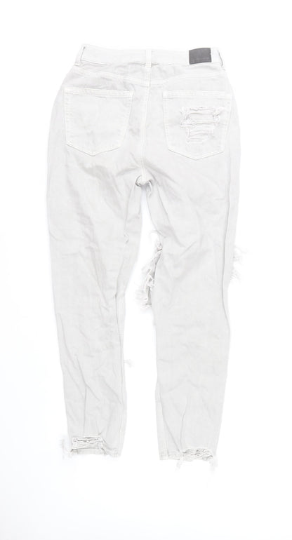 American Eagle Women’s White Distressed Mom Jeans Size 6 Regular