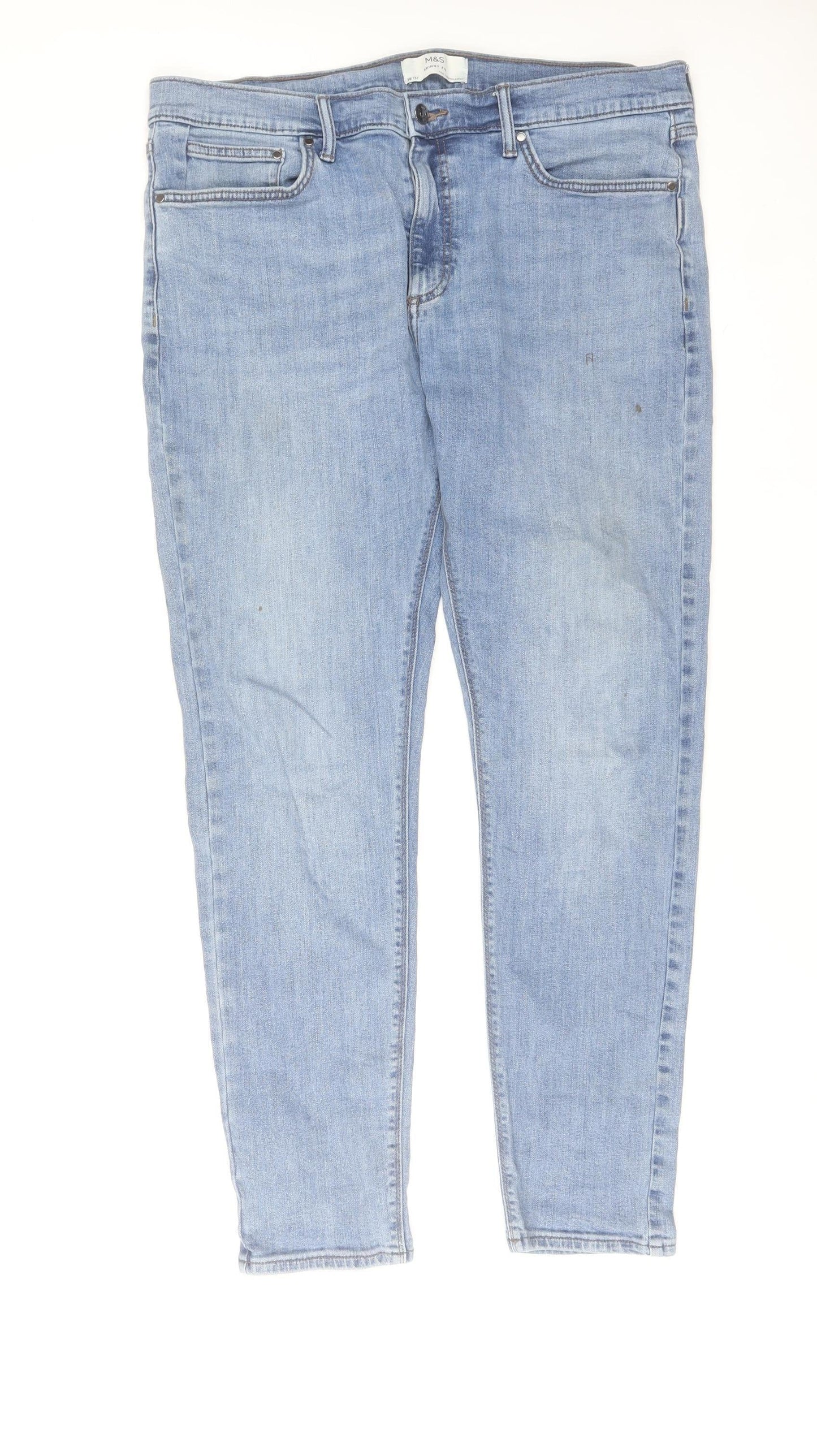 Marks and Spencer Men's Blue Skinny Denim Jeans 36W 31L