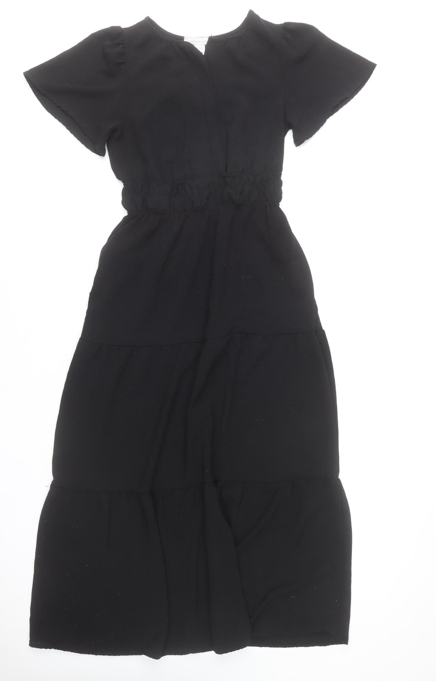 Monteau Los Angeles Women Black Midi A-Line Dress Size M