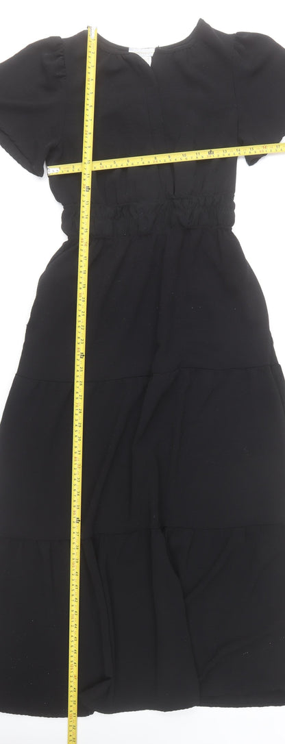Monteau Los Angeles Women Black Midi A-Line Dress Size M