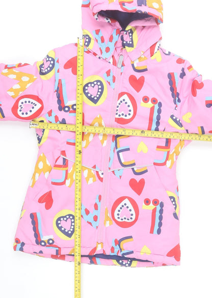 Name It Girls Pink Hearts Hooded Puffer Jacket 10 Years Polyester Lined