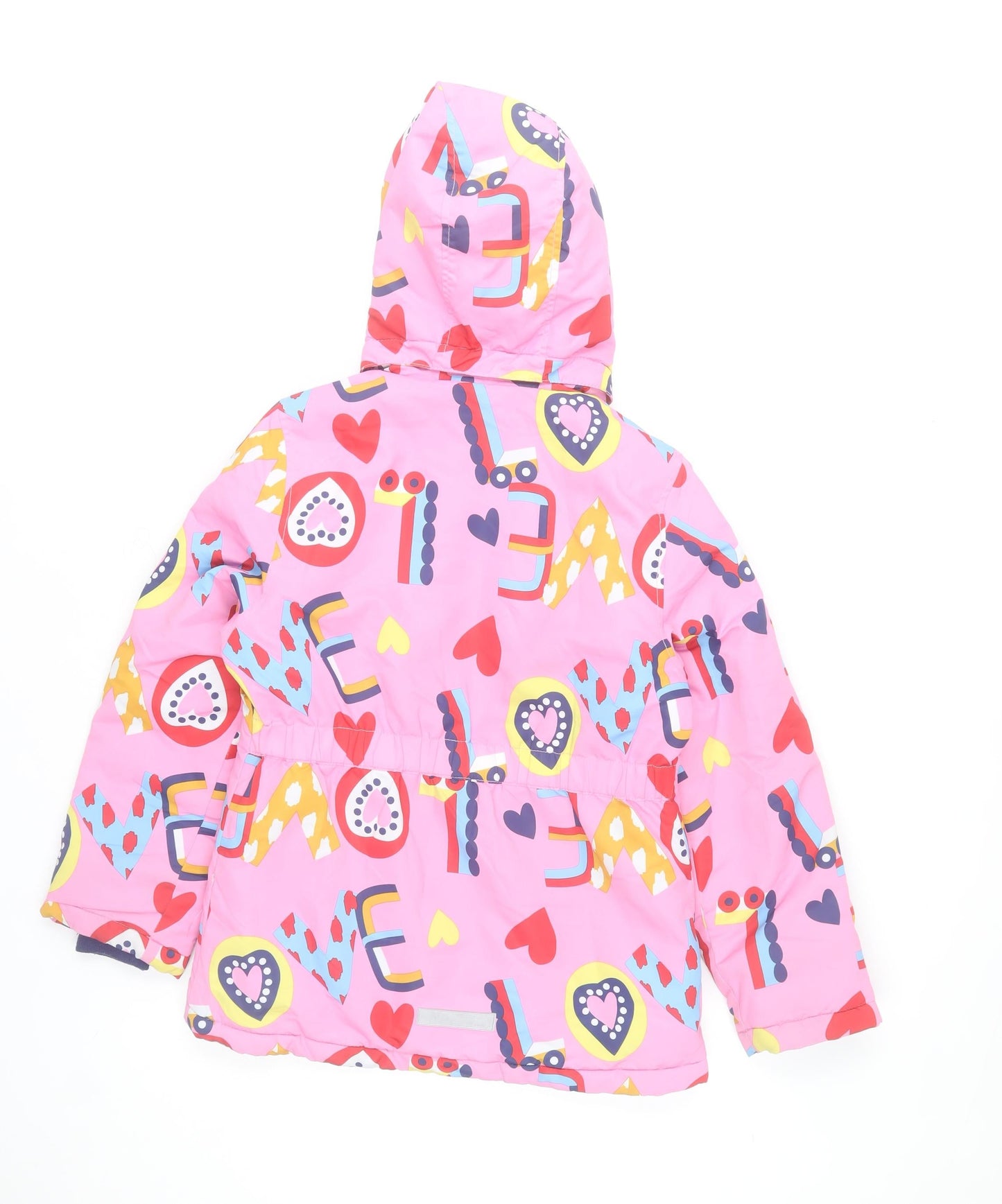Name It Girls Pink Hearts Hooded Puffer Jacket 10 Years Polyester Lined