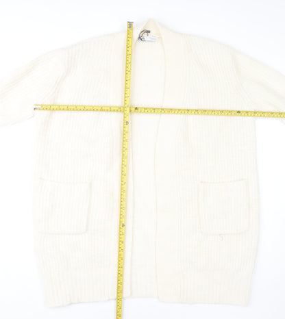Zara Women's Ivory Chunky Knit Open Cardigan Size 12