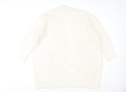 Zara Women's Ivory Chunky Knit Open Cardigan Size 12