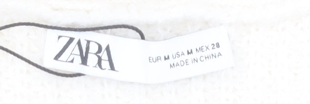 Zara Women's Ivory Chunky Knit Open Cardigan Size 12