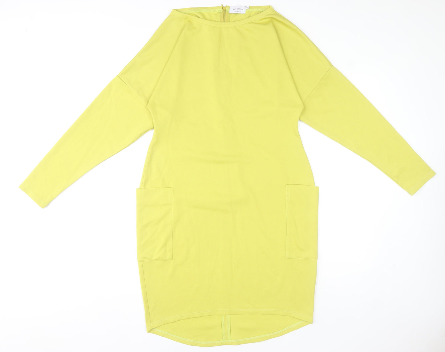 Kate Plum Women's Yellow XL Shift Dress with Pockets