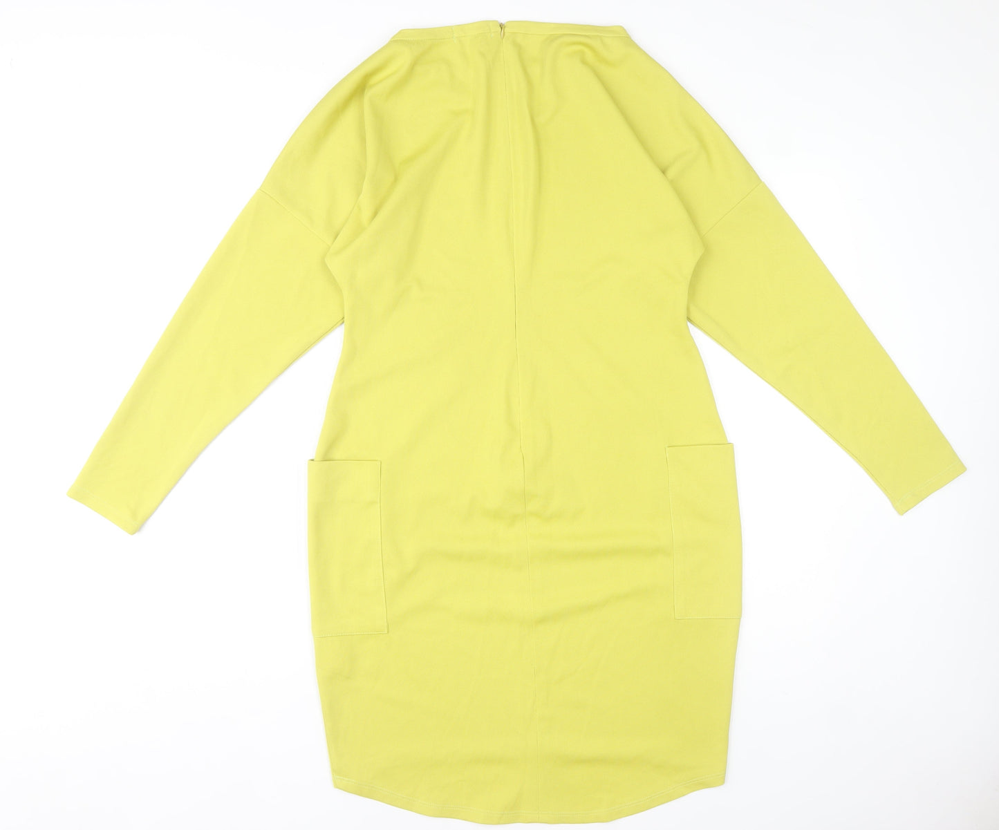 Kate Plum Women's Yellow XL Shift Dress with Pockets