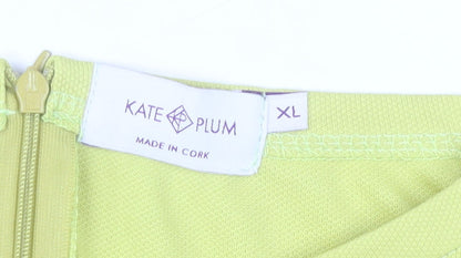 Kate Plum Women's Yellow XL Shift Dress with Pockets