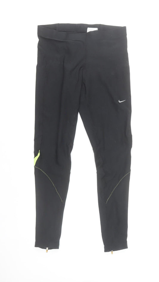 Nike Women's Black Fit Dry Running Leggings UK 12-14