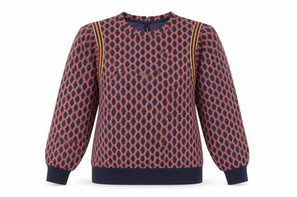 Savida Women's Multicoloured Puff Sleeve Pullover Sweatshirt Medium