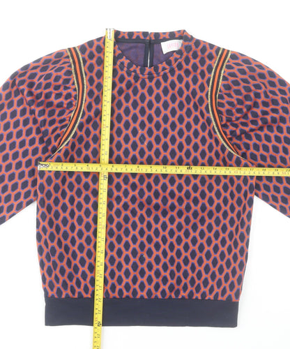 Savida Women's Multicoloured Puff Sleeve Pullover Sweatshirt Medium