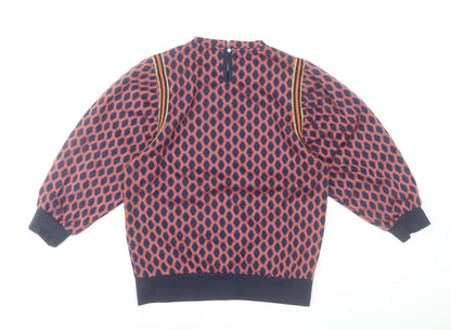 Savida Women's Multicoloured Puff Sleeve Pullover Sweatshirt Medium