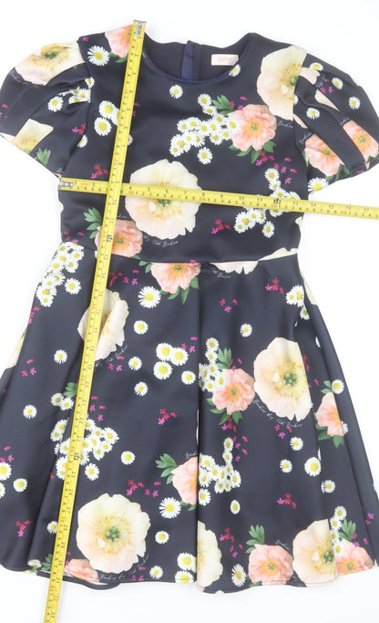 Ted Baker Teens Multicoloured Floral Fit & Flare Dress Size 12