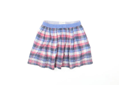 Fat Face Girls Multicoloured 10-11 Years A-Line Cotton Checked Skirt