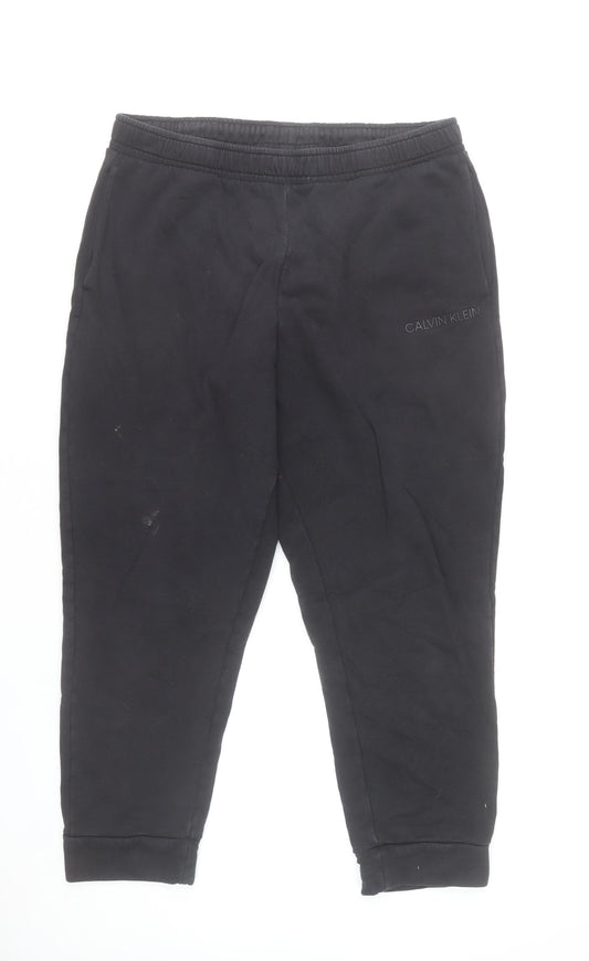 Calvin Klein Men's Black Jogger Trousers XL Cotton Blend