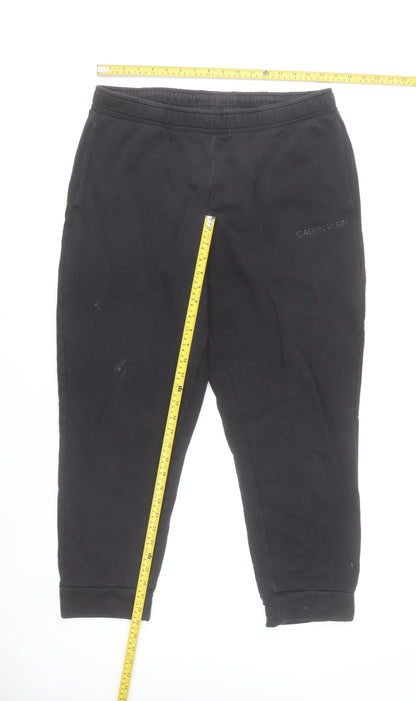 Calvin Klein Men's Black Jogger Trousers XL Cotton Blend