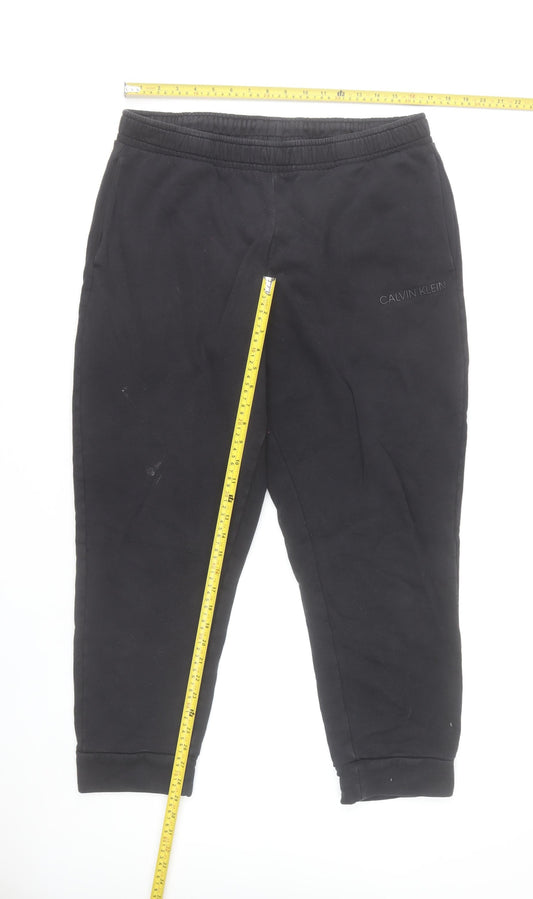 Calvin Klein Men's Black Jogger Trousers XL Cotton Blend