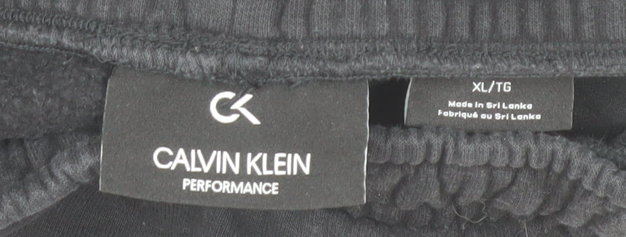 Calvin Klein Men's Black Jogger Trousers XL Cotton Blend