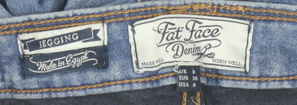 Fat Face Women’s Blue Denim Jegging Jeans Size 8 Slim Fit Mid Rise