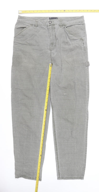 ASOS Design Men's Grey Cargo Trousers Size 34 Regular Fit