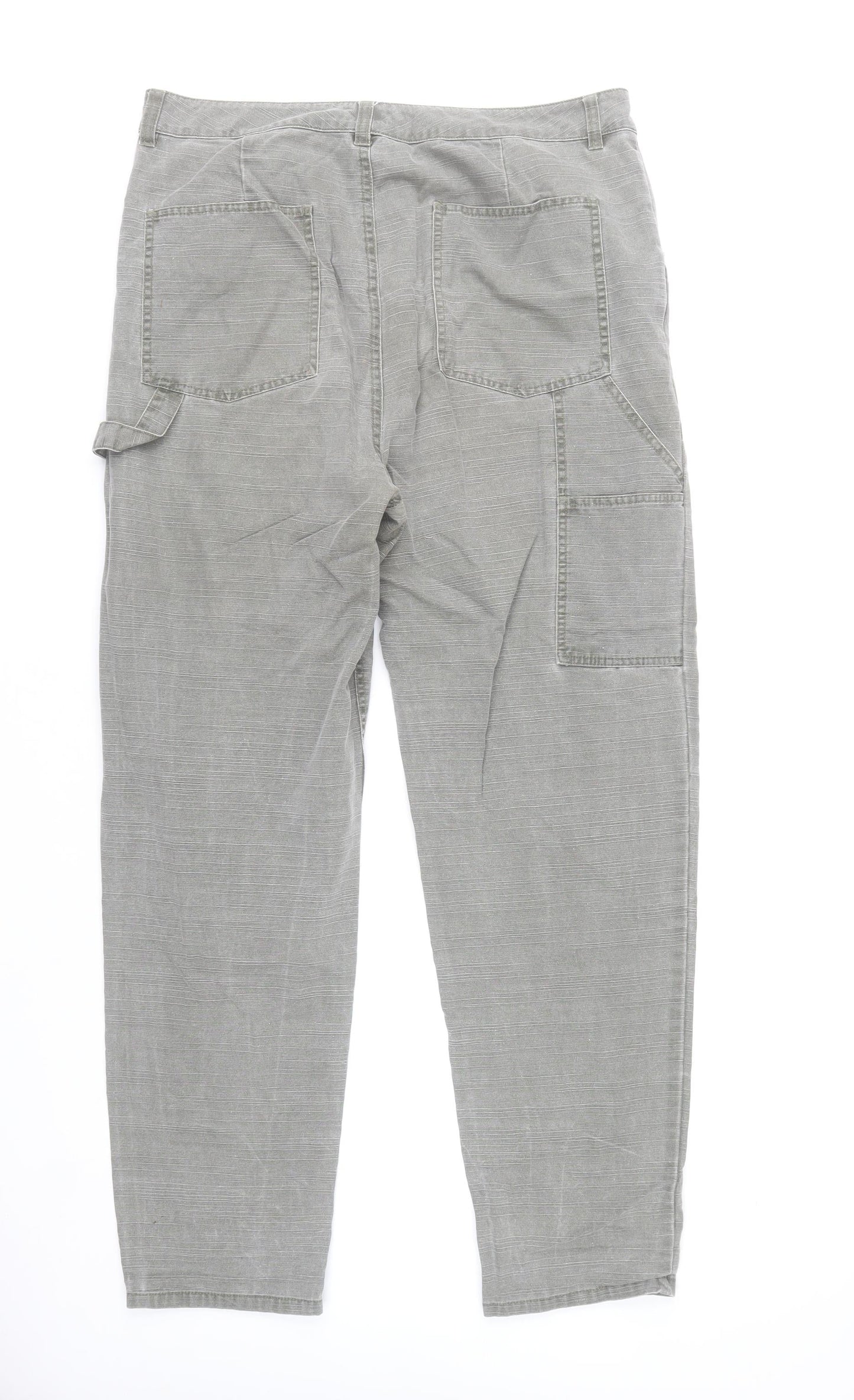 ASOS Design Men's Grey Cargo Trousers Size 34 Regular Fit